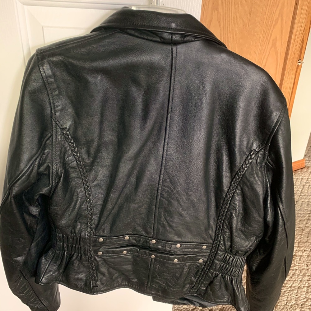 Leather motorcycle jacket